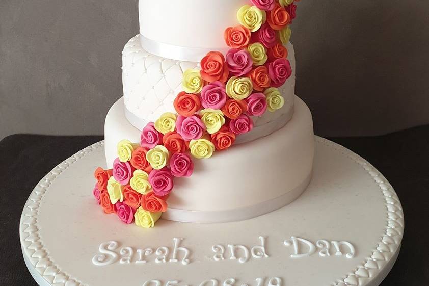 Splash of colour roses wedding