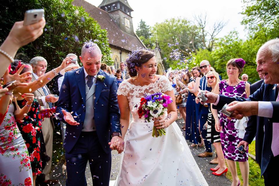 Joy for the newlyweds