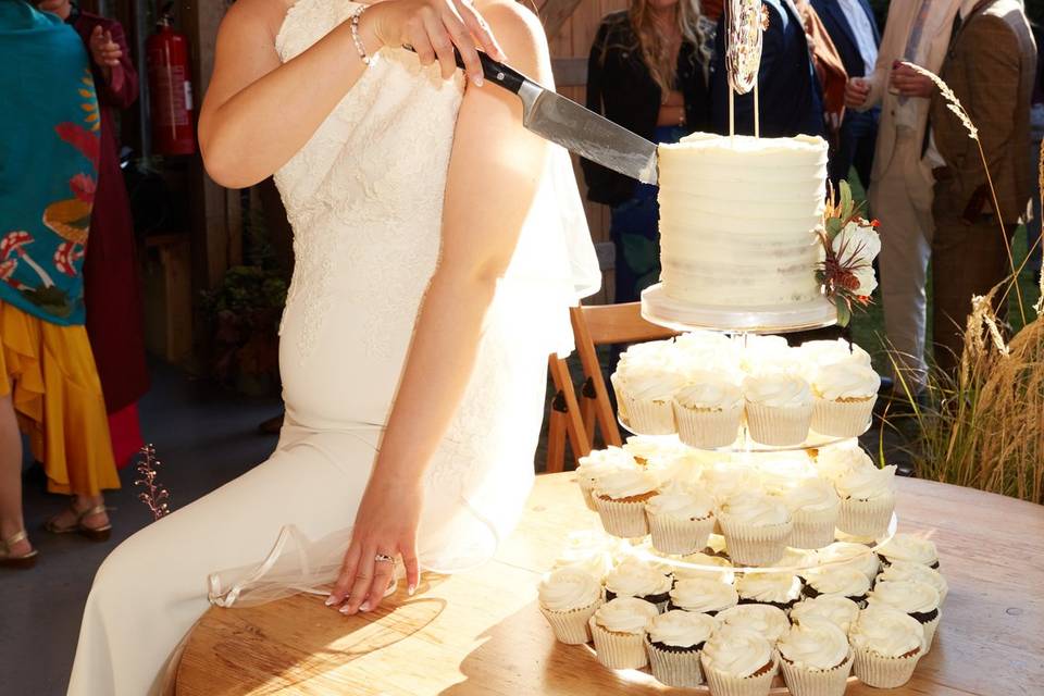 Cutting the cake