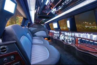 Inside of pink limousine