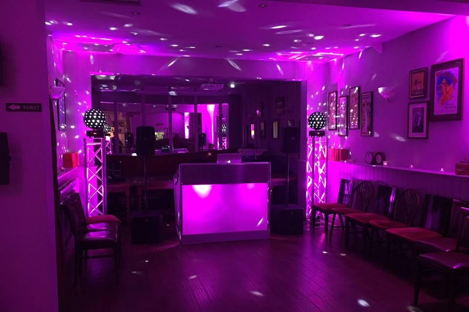 DJ Setup with Uplighting