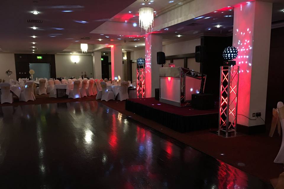 DJ Setup with Uplighting