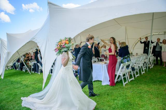 Wedding breakfast arrival