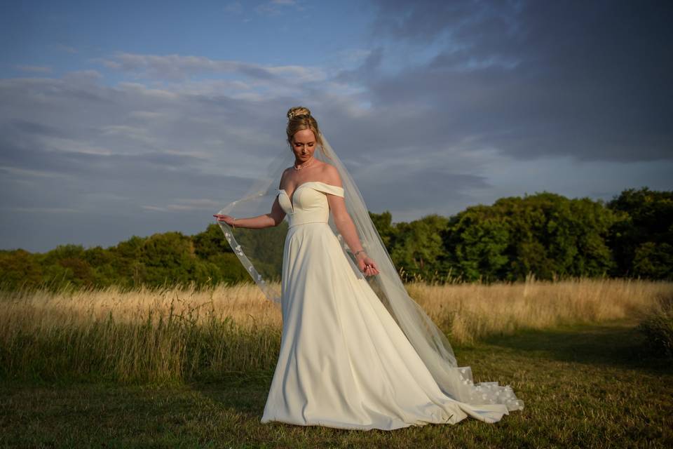 Sunset bridal shot