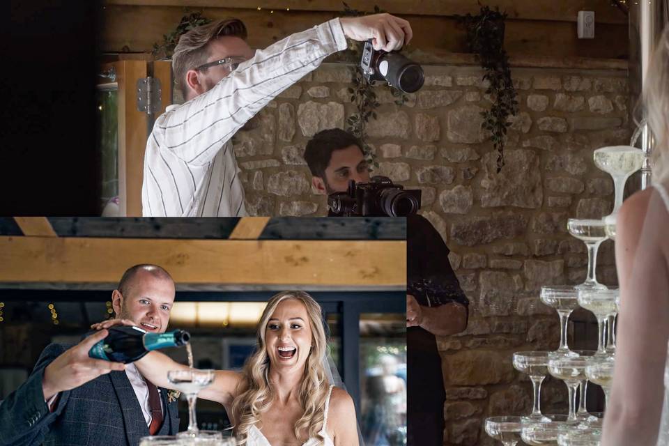 Champagne tower in slo mo!