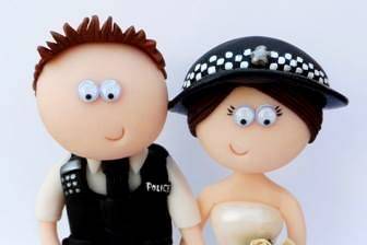 Police wedding cake topper