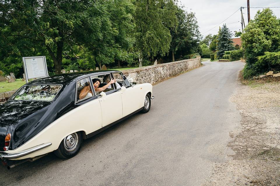 Bride and Groom on their way