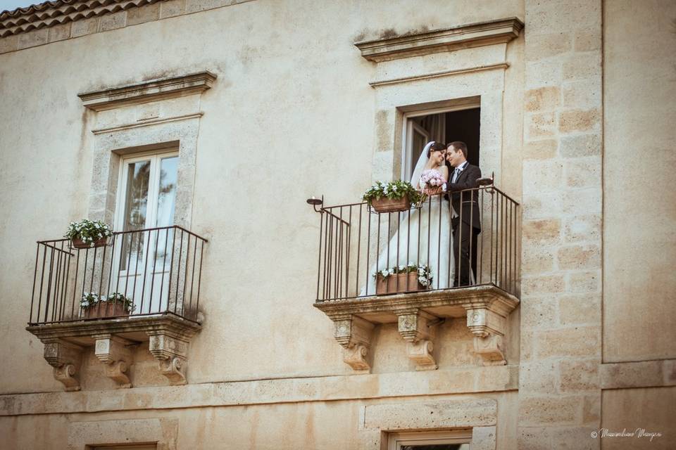 On the balcony