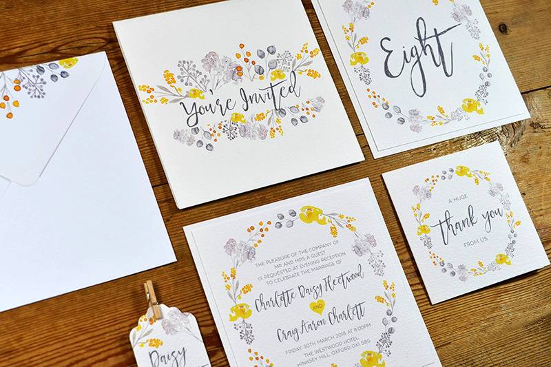 Lemon and Grey Stationery