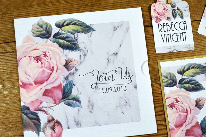 Muted Marbling Invitation