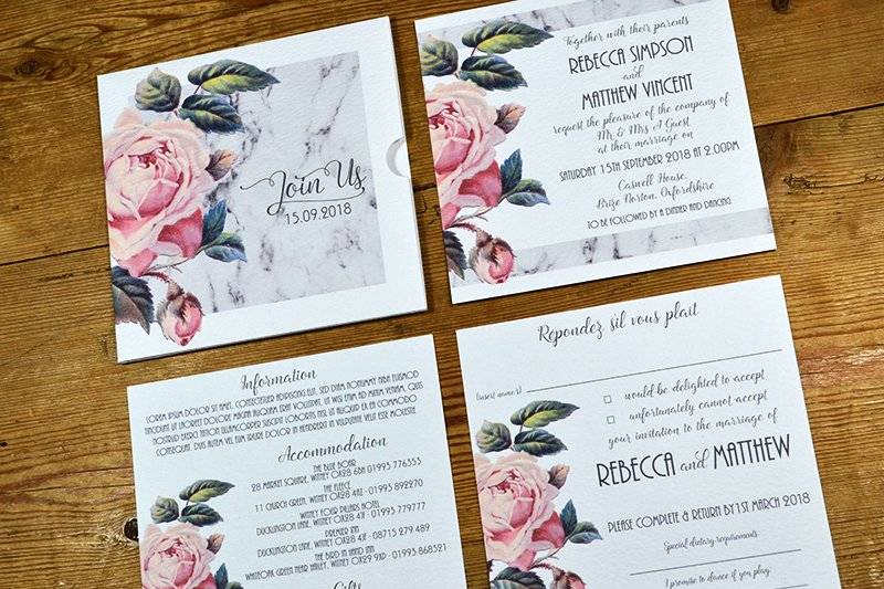 Muted Marbling Invitation