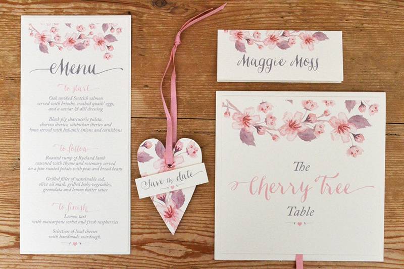 Soft Blush Blossom Stationery