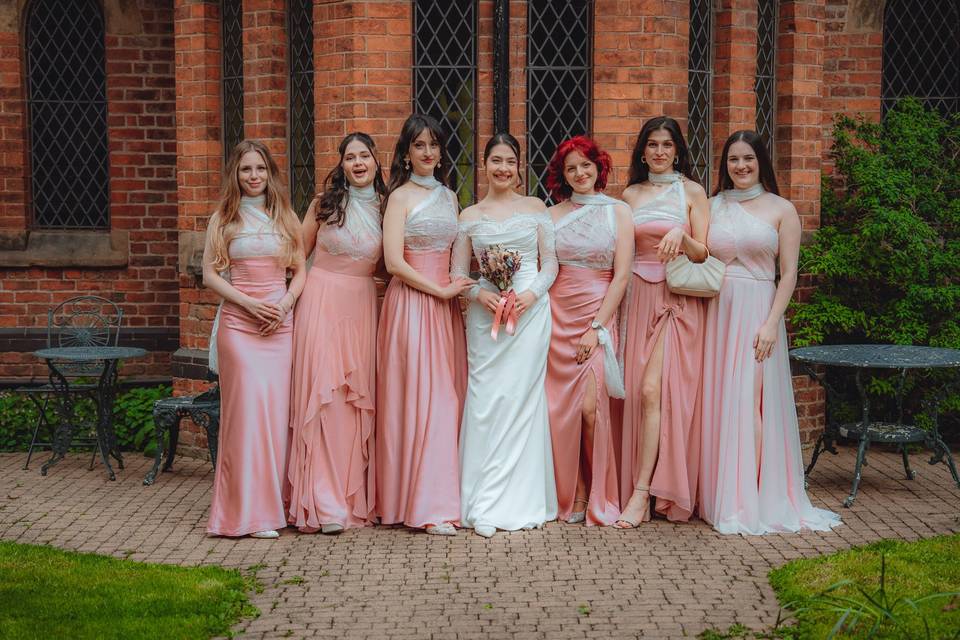 Bride and bridesmaids