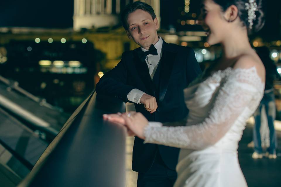 Night bridge portrait