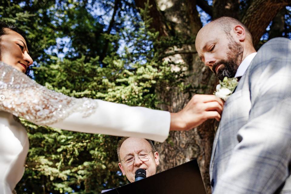 Joyful ceremony moment