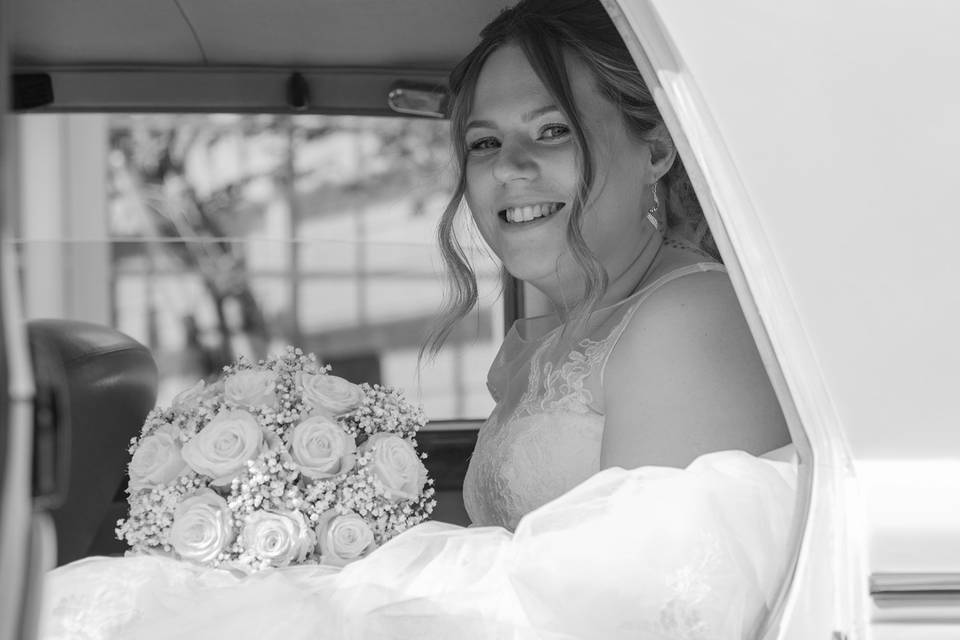 Bride in Car