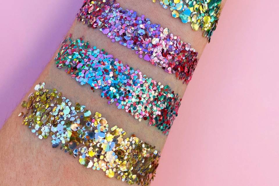 A selection of glitters available