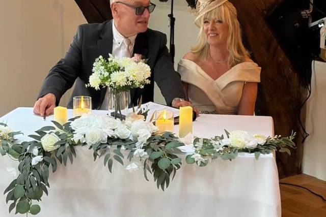 Bride & groom signing