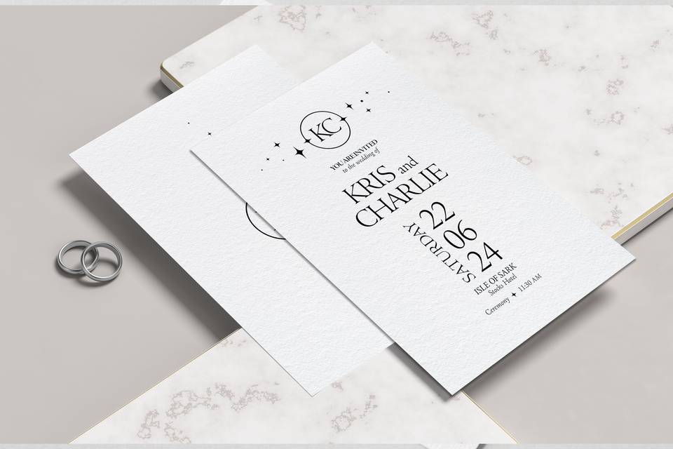 Celestial Minimalist Invites