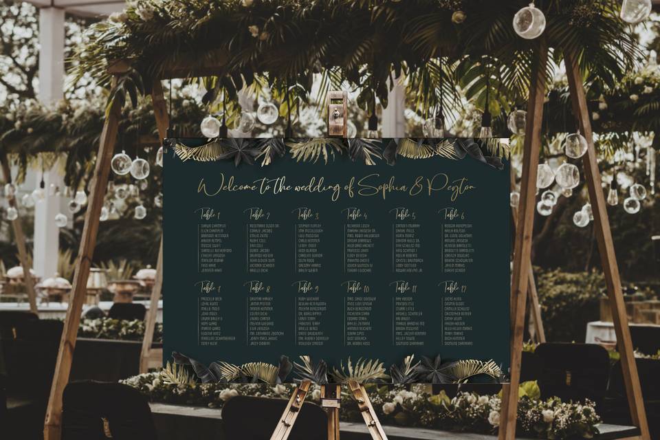 Tropical Soiree -  table plan