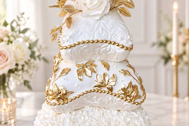 Elegant Gold Pillow Cake