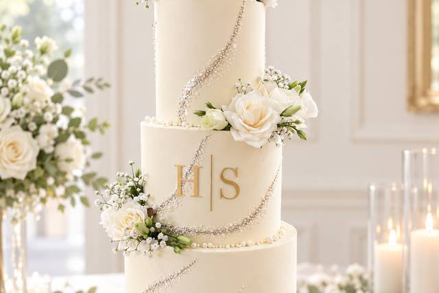 Ivory Pearl Wedding Cake