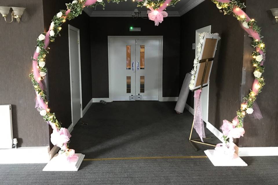 Flowered walk through arch