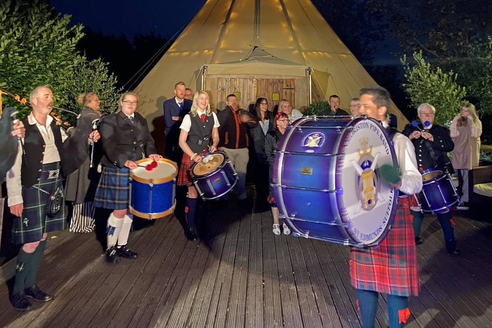 Evening pipe band