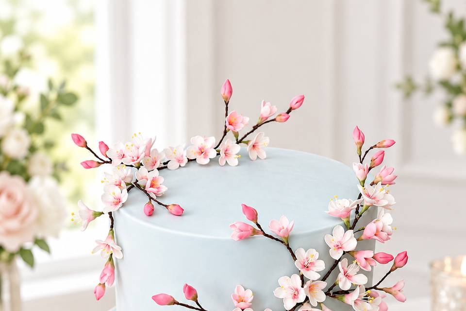 Cherry Blossom Wedding Cake