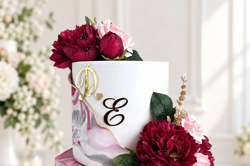 Romantic Pink Floral Cake