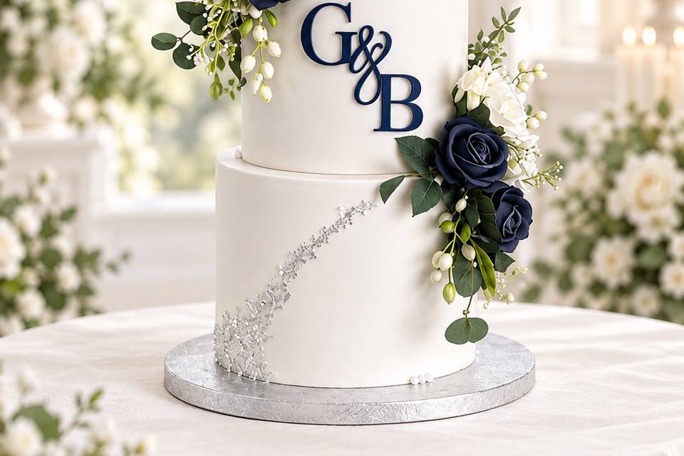 Romantic Red Floral Cake