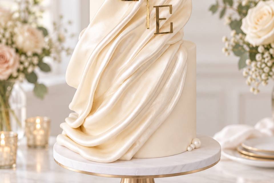 Luxury Draped Wedding Cake