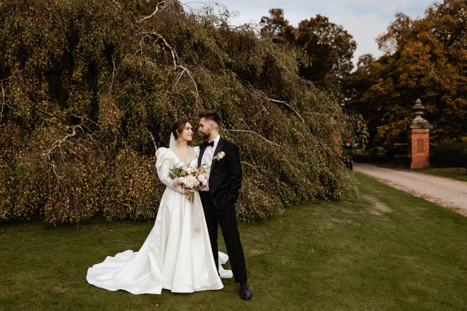 Stylish Bride Black Tie Groom