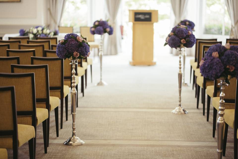 The Mulberry suite set for a wedding reception