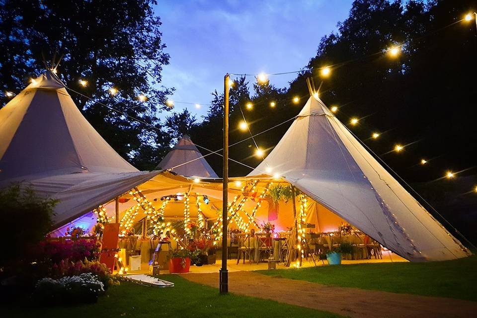 Tipi marquee on the grounds