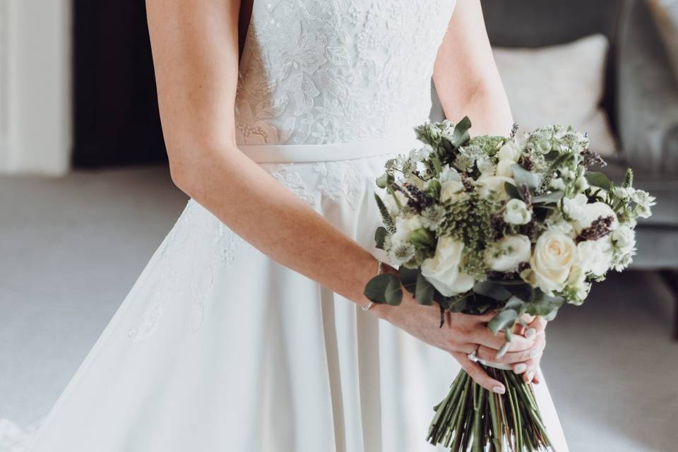 Bride and flowers