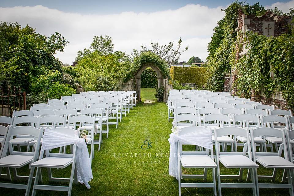 Wedding ceremony in the Old Manor House Garden