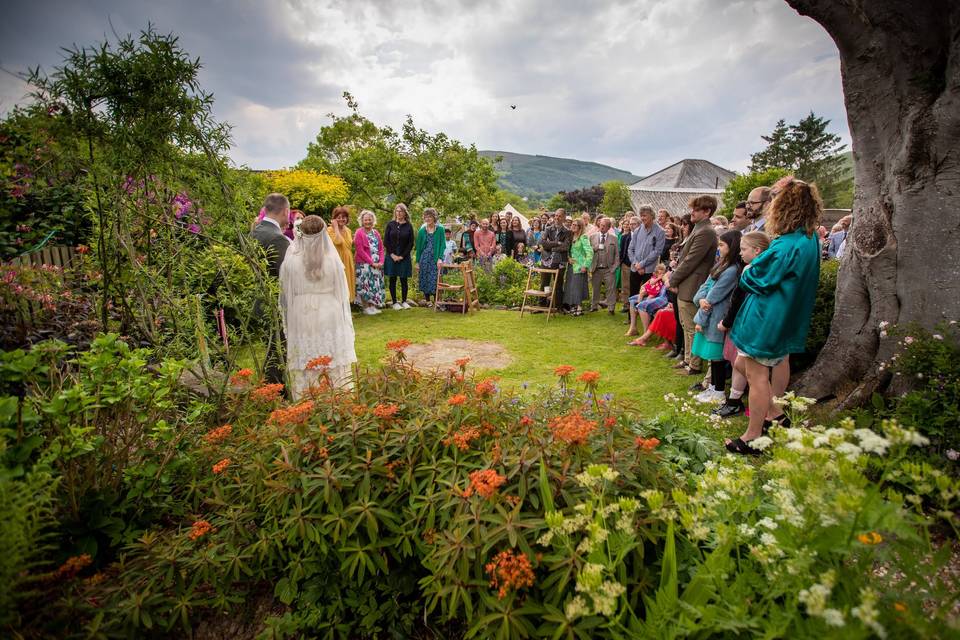 Ceremony in a family garden