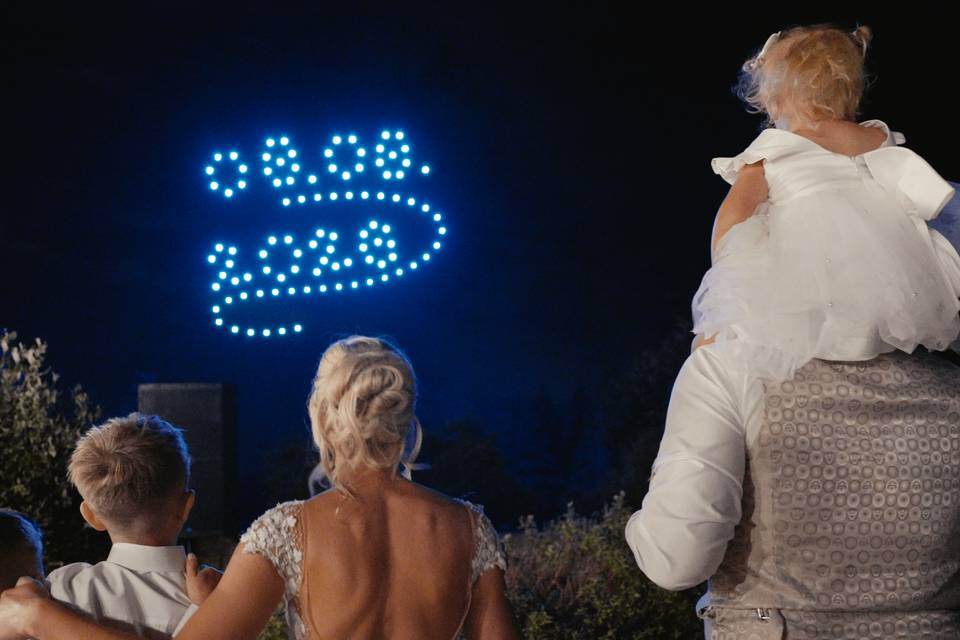 Wedding Drone Show with date