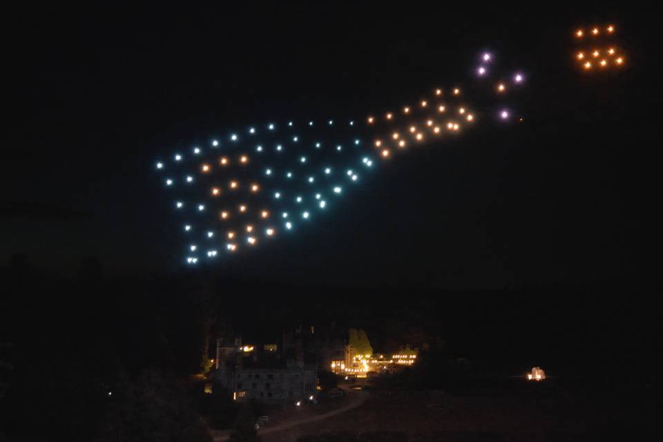 Champagne wedding drone show
