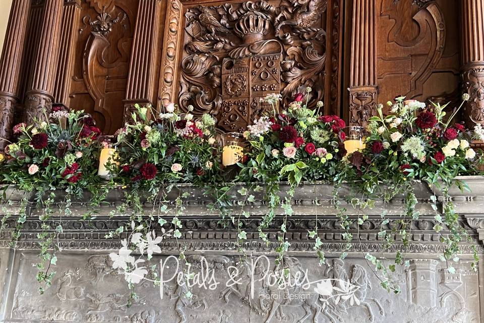 Grand Floral Fireplace