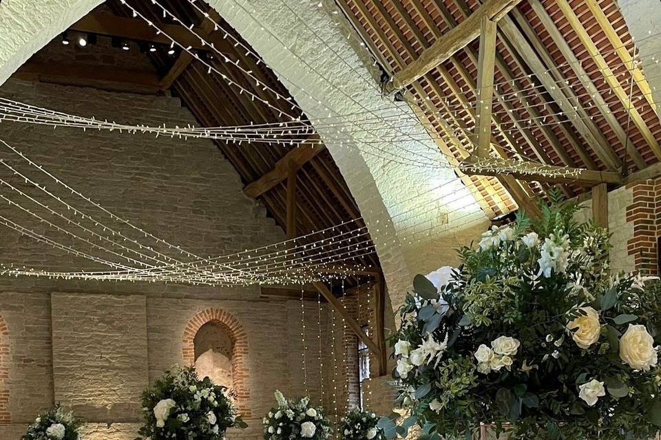 Tall Centrepieces Tithe Barn