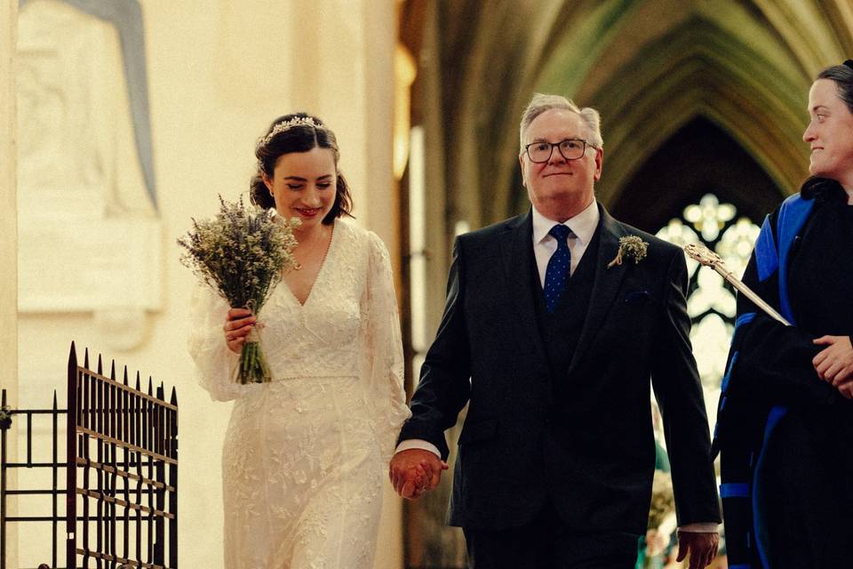 Bride with father