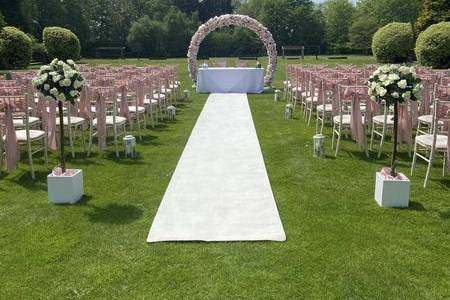 Arch, Aisle Runner & Trees