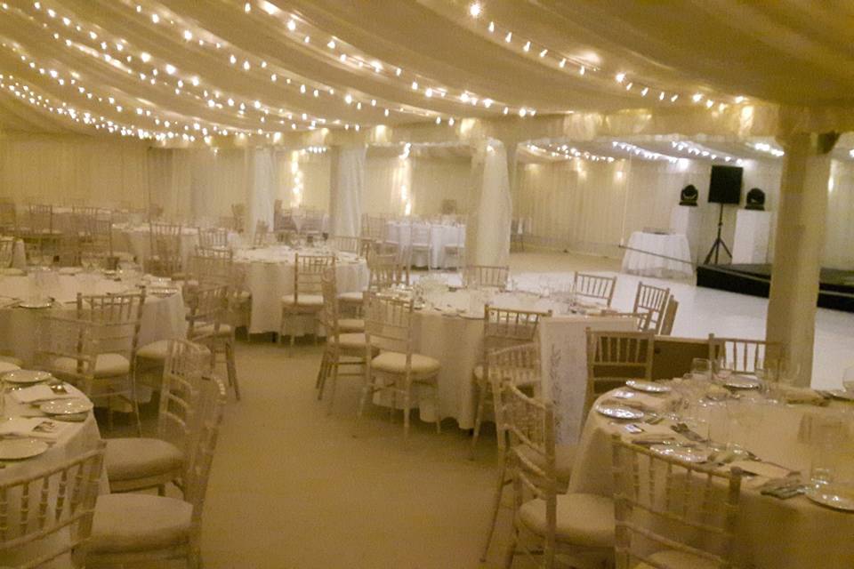 Marquee with fairy lights