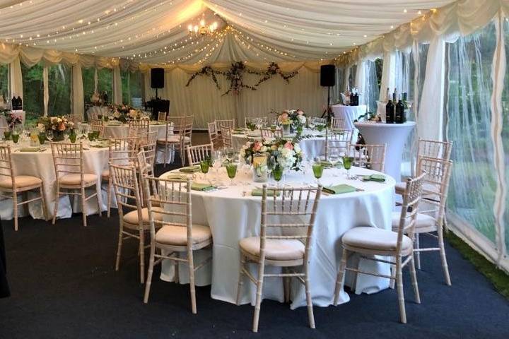 Fairy lights in a 6m marquee
