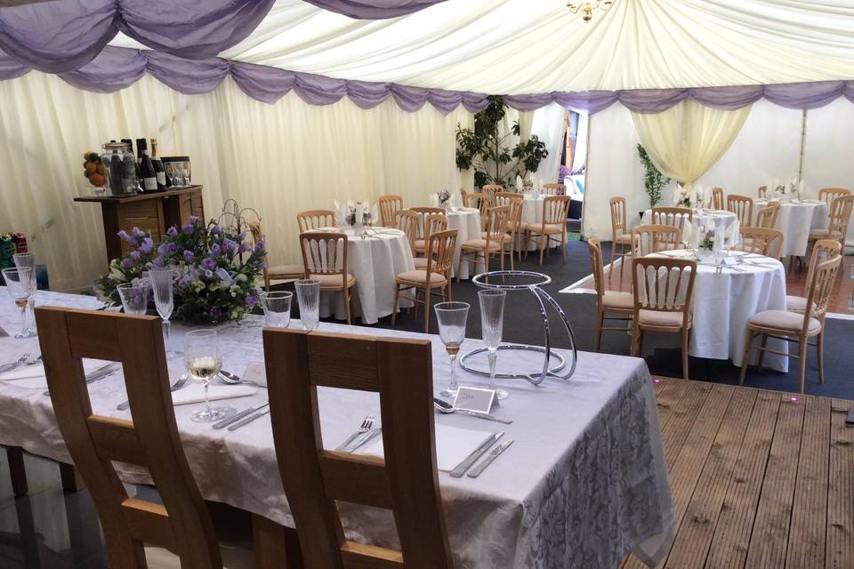 Family wedding marquee