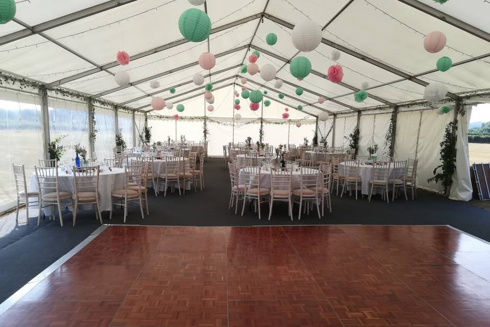Unlined wedding marquee