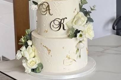 Buttercream floral stacked