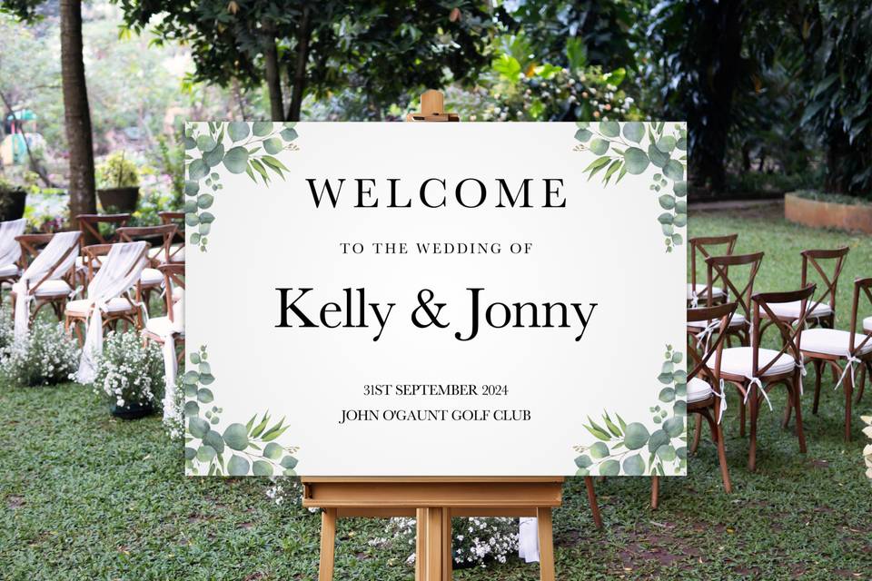 Eucalyptus Welcome Sign